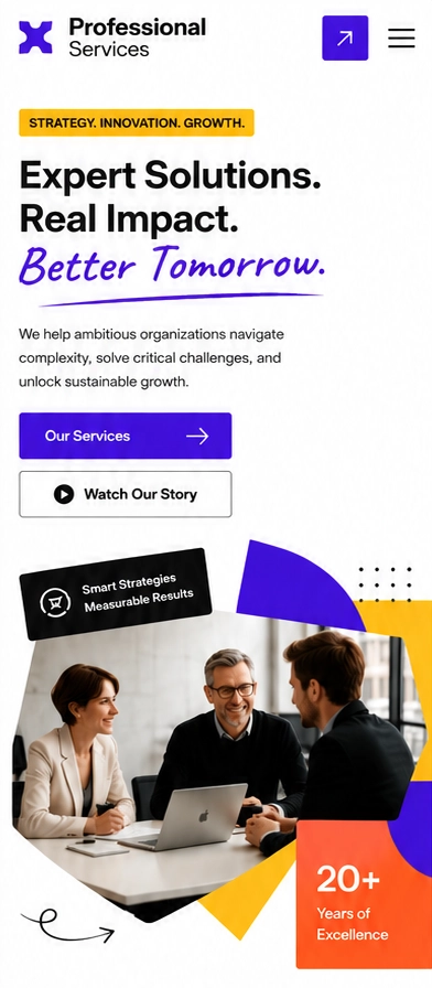 Mobile professional-services enquiry interface preview